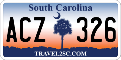SC license plate ACZ326