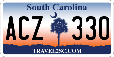 SC license plate ACZ330