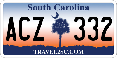 SC license plate ACZ332