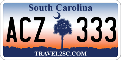 SC license plate ACZ333