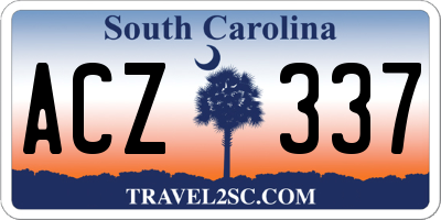 SC license plate ACZ337