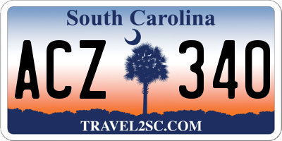 SC license plate ACZ340