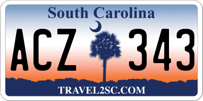 SC license plate ACZ343