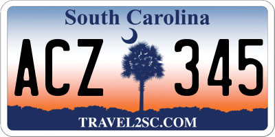 SC license plate ACZ345