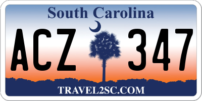 SC license plate ACZ347