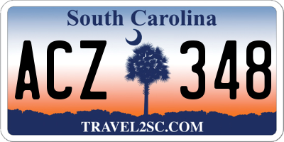 SC license plate ACZ348