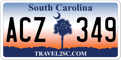 SC license plate ACZ349