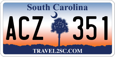 SC license plate ACZ351