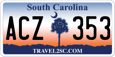 SC license plate ACZ353