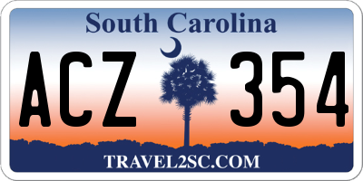 SC license plate ACZ354