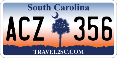 SC license plate ACZ356