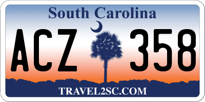 SC license plate ACZ358