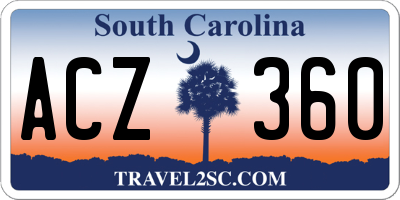 SC license plate ACZ360