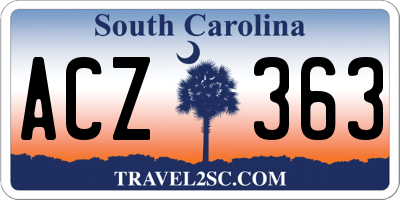 SC license plate ACZ363
