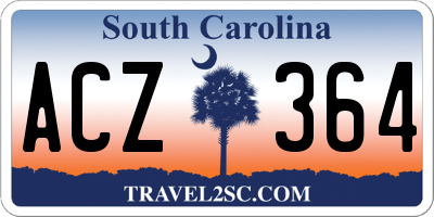 SC license plate ACZ364