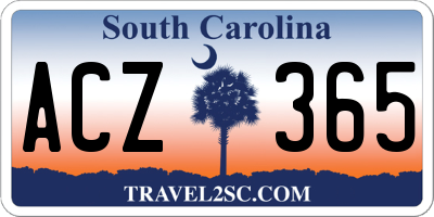 SC license plate ACZ365