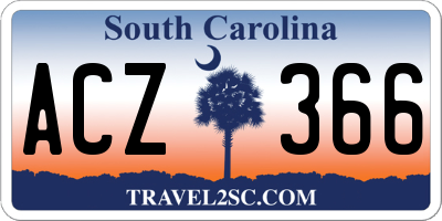 SC license plate ACZ366