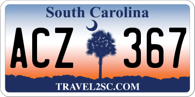 SC license plate ACZ367