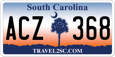 SC license plate ACZ368