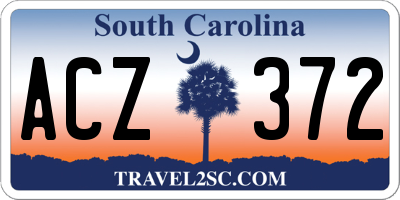 SC license plate ACZ372