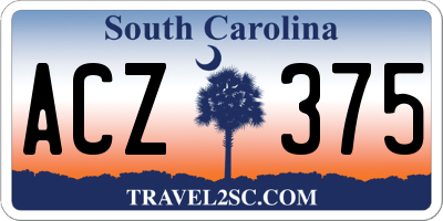 SC license plate ACZ375