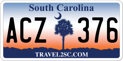 SC license plate ACZ376