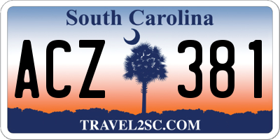 SC license plate ACZ381