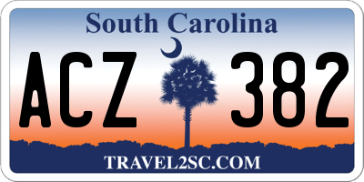 SC license plate ACZ382