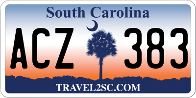 SC license plate ACZ383