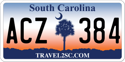 SC license plate ACZ384