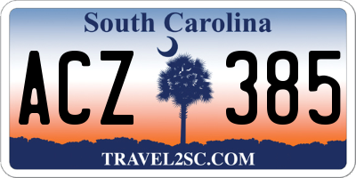 SC license plate ACZ385