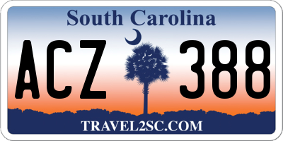SC license plate ACZ388