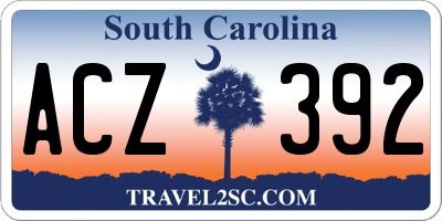 SC license plate ACZ392