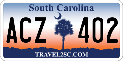 SC license plate ACZ402