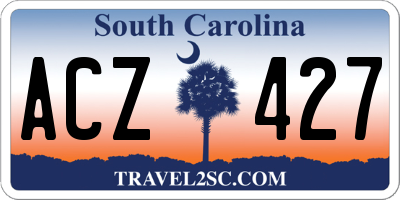 SC license plate ACZ427