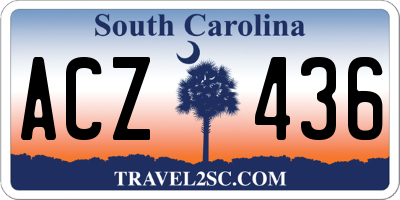 SC license plate ACZ436