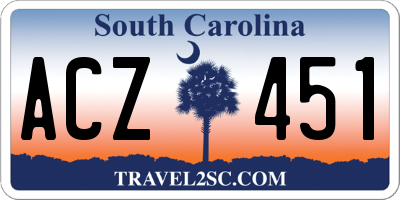SC license plate ACZ451
