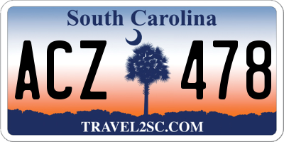 SC license plate ACZ478