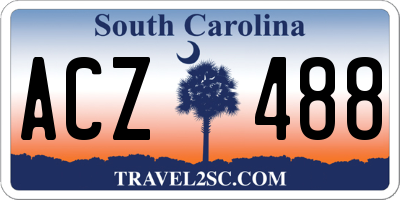 SC license plate ACZ488