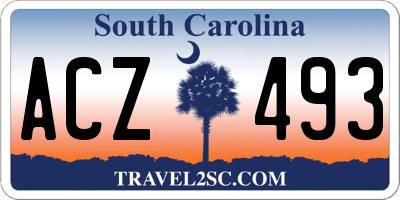 SC license plate ACZ493
