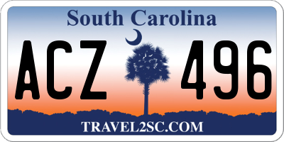 SC license plate ACZ496