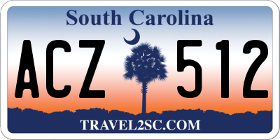 SC license plate ACZ512