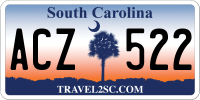 SC license plate ACZ522