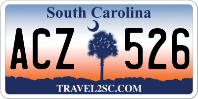 SC license plate ACZ526