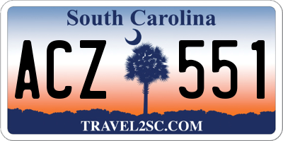 SC license plate ACZ551