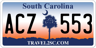 SC license plate ACZ553