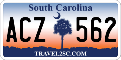 SC license plate ACZ562
