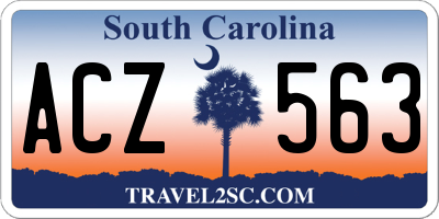 SC license plate ACZ563