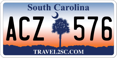 SC license plate ACZ576
