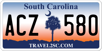 SC license plate ACZ580